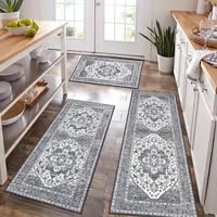 Boho Kitchen Rug Sets 3 Piece with Runner Non Slip
