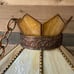 Vintage Tiffany style stained glass hanging light brown cream