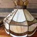 Vintage Tiffany style stained glass hanging light brown cream
