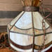 Vintage Tiffany style stained glass hanging light brown cream
