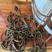 Vintage Tiffany style stained glass hanging light brown cream