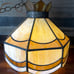 Vintage Tiffany style stained glass hanging light brown cream