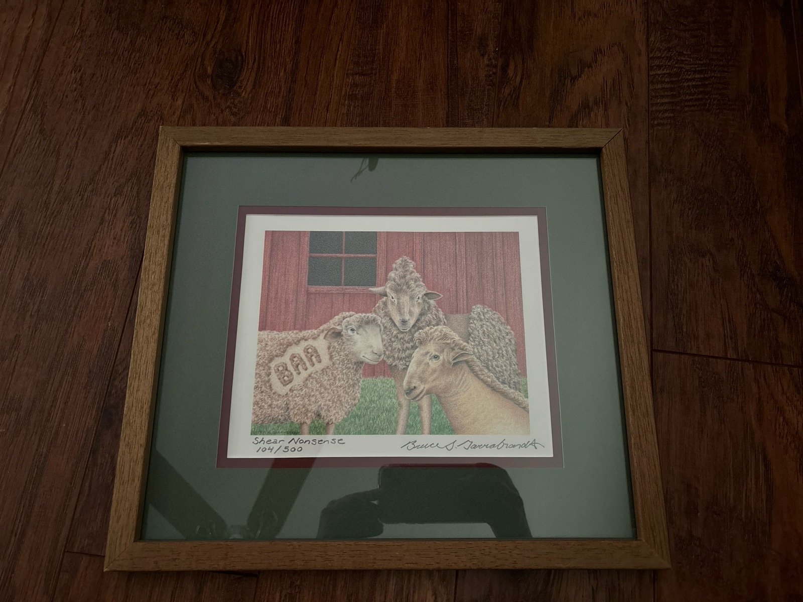 Shear Nonsense By Bruce S. Garrabrandt signed/numbered sheep Farm Art Framed