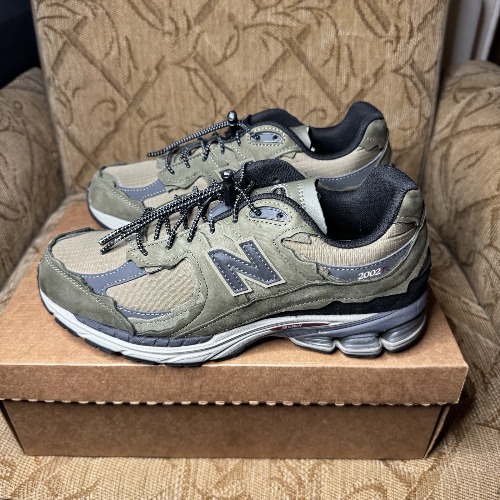 NEW BALANCE Men's 2002RD Dark Moss Grey Green 'Protection Pack' M2002RDN Sz 9D