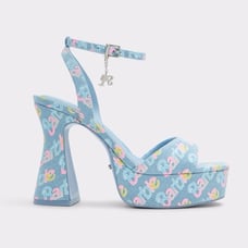 Aldo x Barbie Party Dreamhouse Light Blue Denim Pink Heels Pumps New