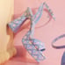 Aldo x Barbie Party Dreamhouse Light Blue Denim Pink Heels Pumps New