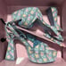 Aldo x Barbie Party Dreamhouse Light Blue Denim Pink Heels Pumps New