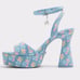 Aldo x Barbie Party Dreamhouse Light Blue Denim Pink Heels Pumps New