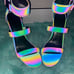 Metallic guess heels