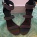 Metallic guess heels