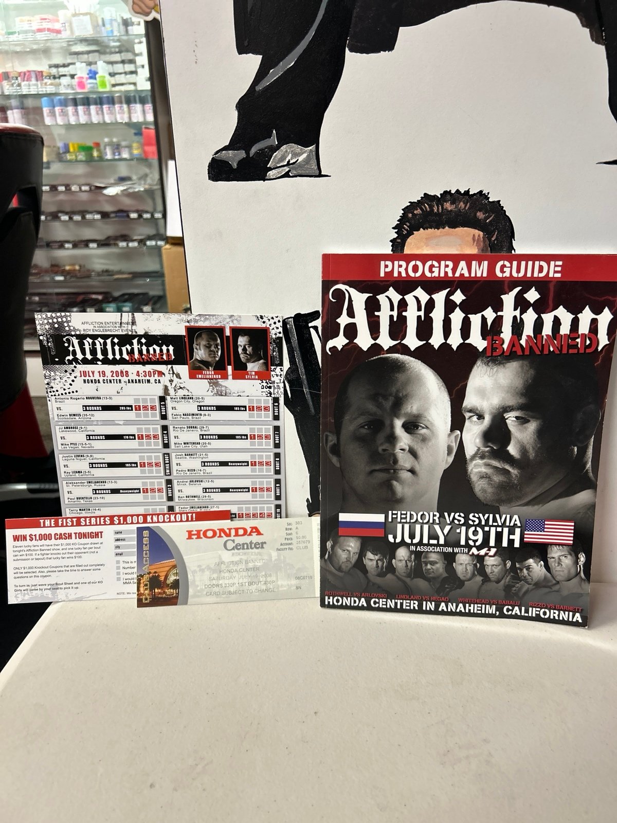 2008 Affliction Banned event Program Guide with actual event ticket included wit