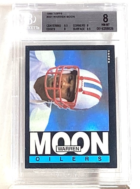Warren Moon Rookie Card 1985 Topps #251 BGS Graded 8, Houston Oilers FREE SHIP