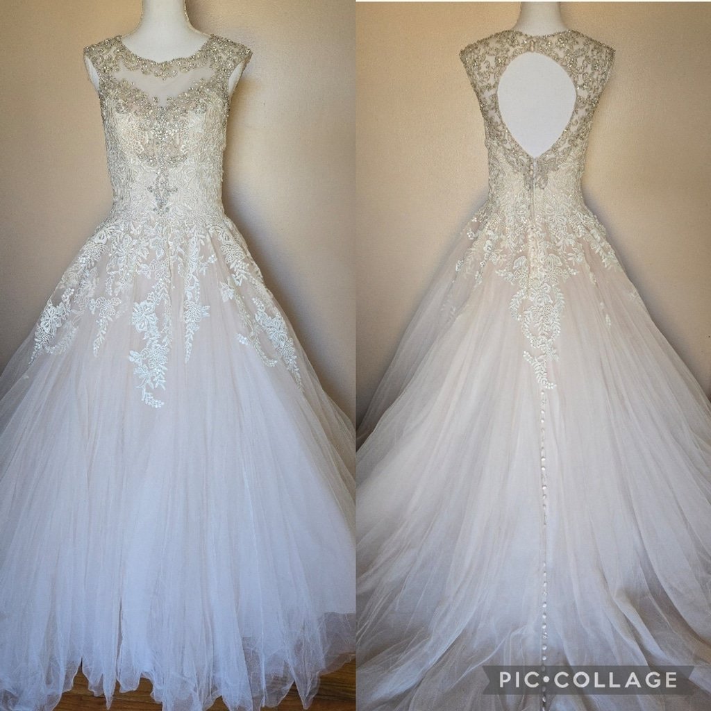 Allure Bridals Dress 9323 Champagne Wedding Gown