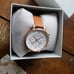 OLIVIA BURTON OB15CG68 WATCH WITH 38mm WHITE & ROSE GOLD CHRONOGRAPH FACE.
