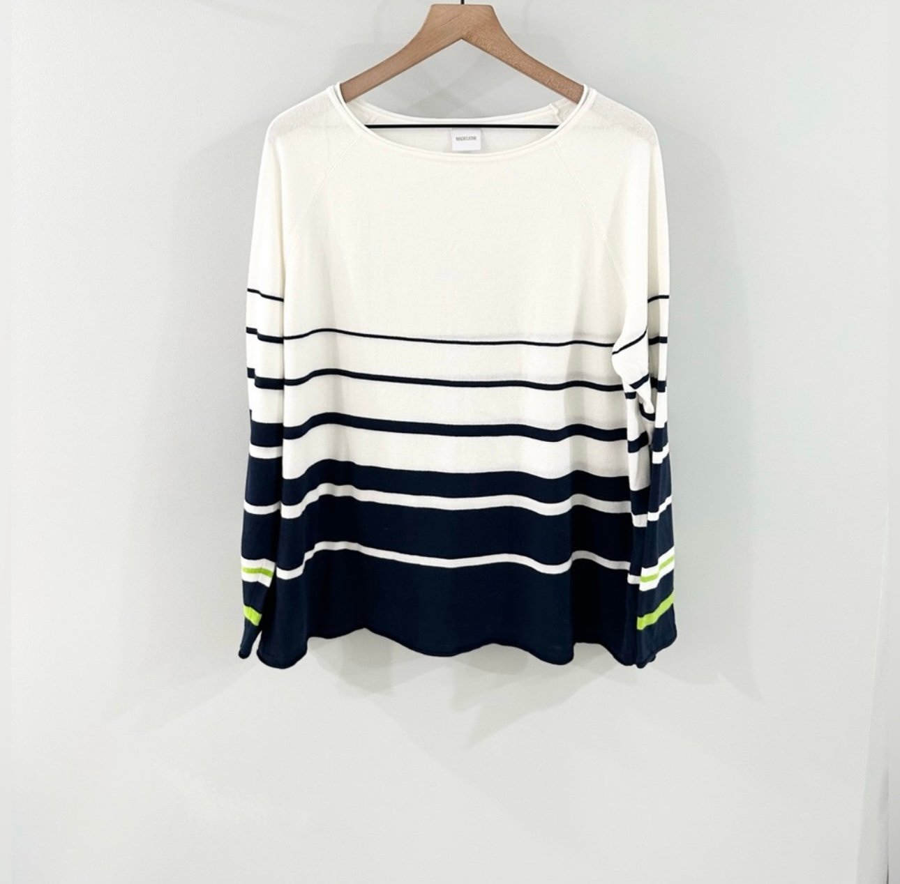 Madeleine Striped Cotton Sweater Blue White Size 14/16