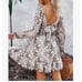 Boho Square Neck Tie Waist Backless Mini Dress