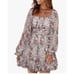 Boho Square Neck Tie Waist Backless Mini Dress