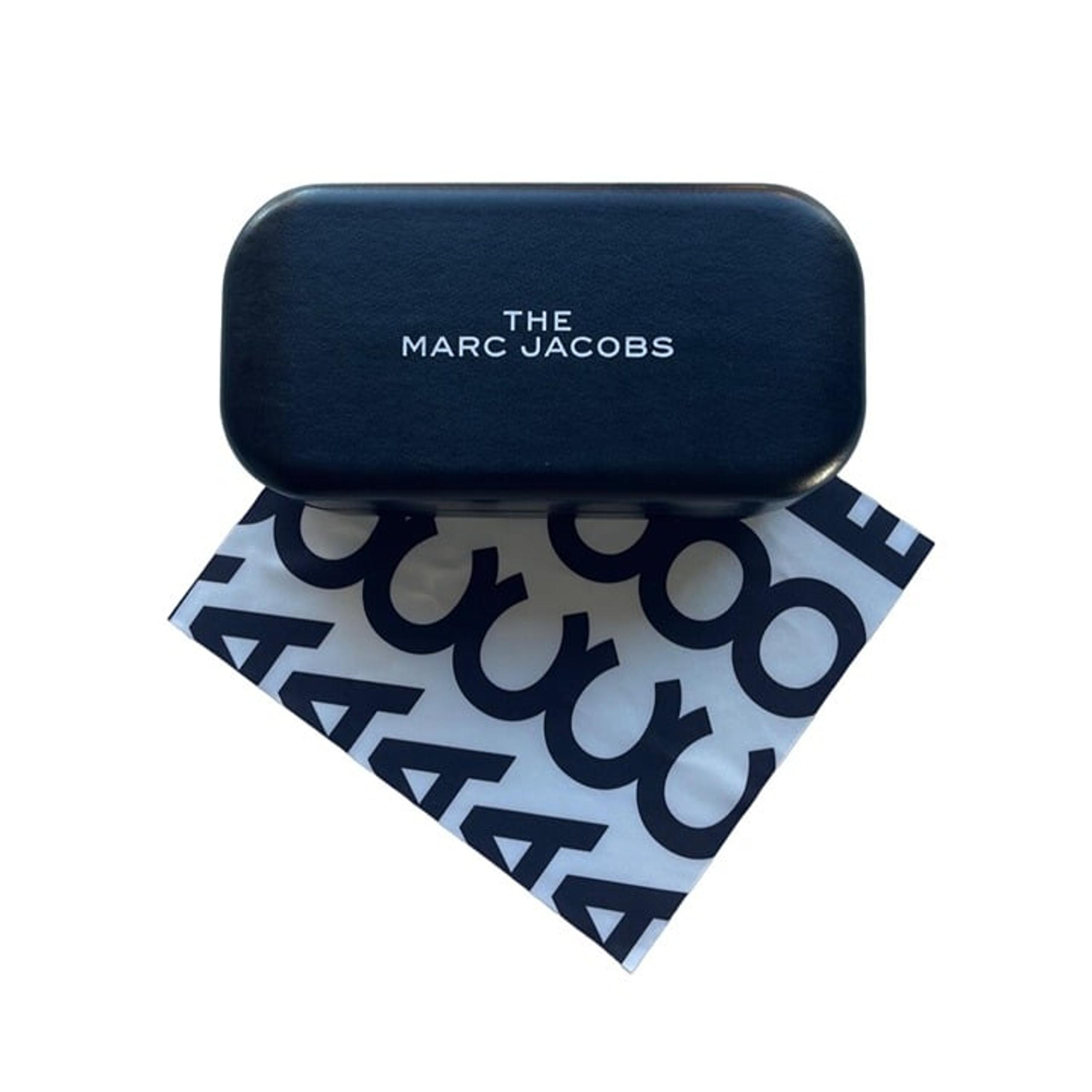 Marc Jacobs Sunglasses Case With Cleaning Cloth Black Hardcover Oversized NEW