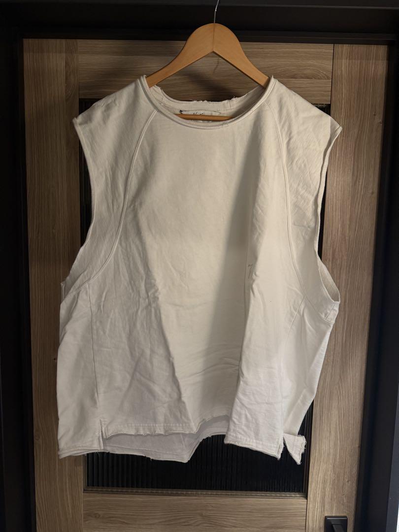 ANCELLM - SLEEVELESS AGING T-SHIRT/WHITE | NapsNote