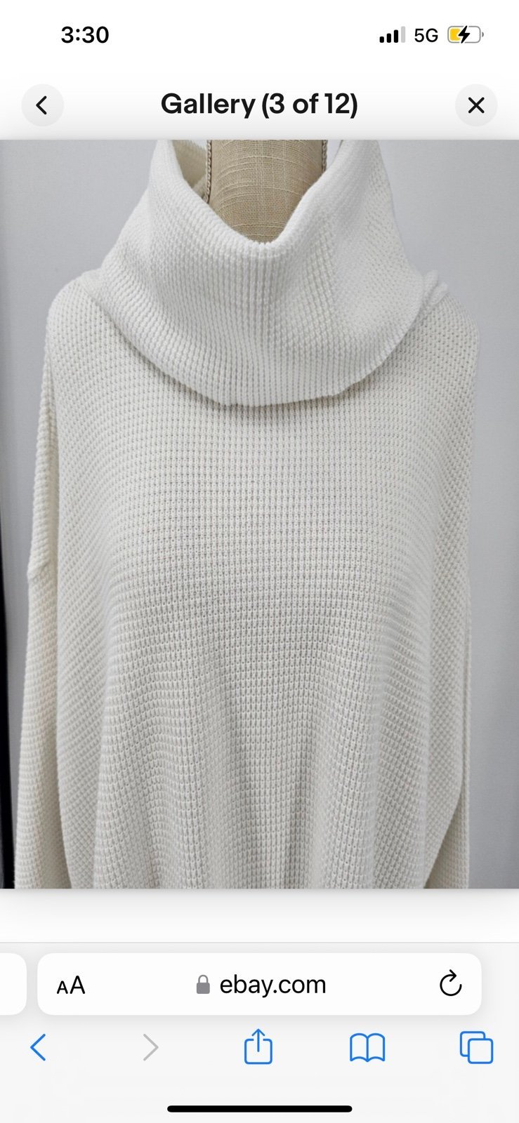 Planet Lauren G Waffle Knit Sweater white