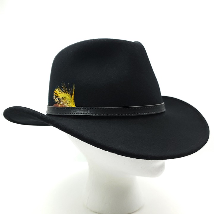 Pendleton Outback Hat Vintage Wool Felt Banded Feather Made USA Large