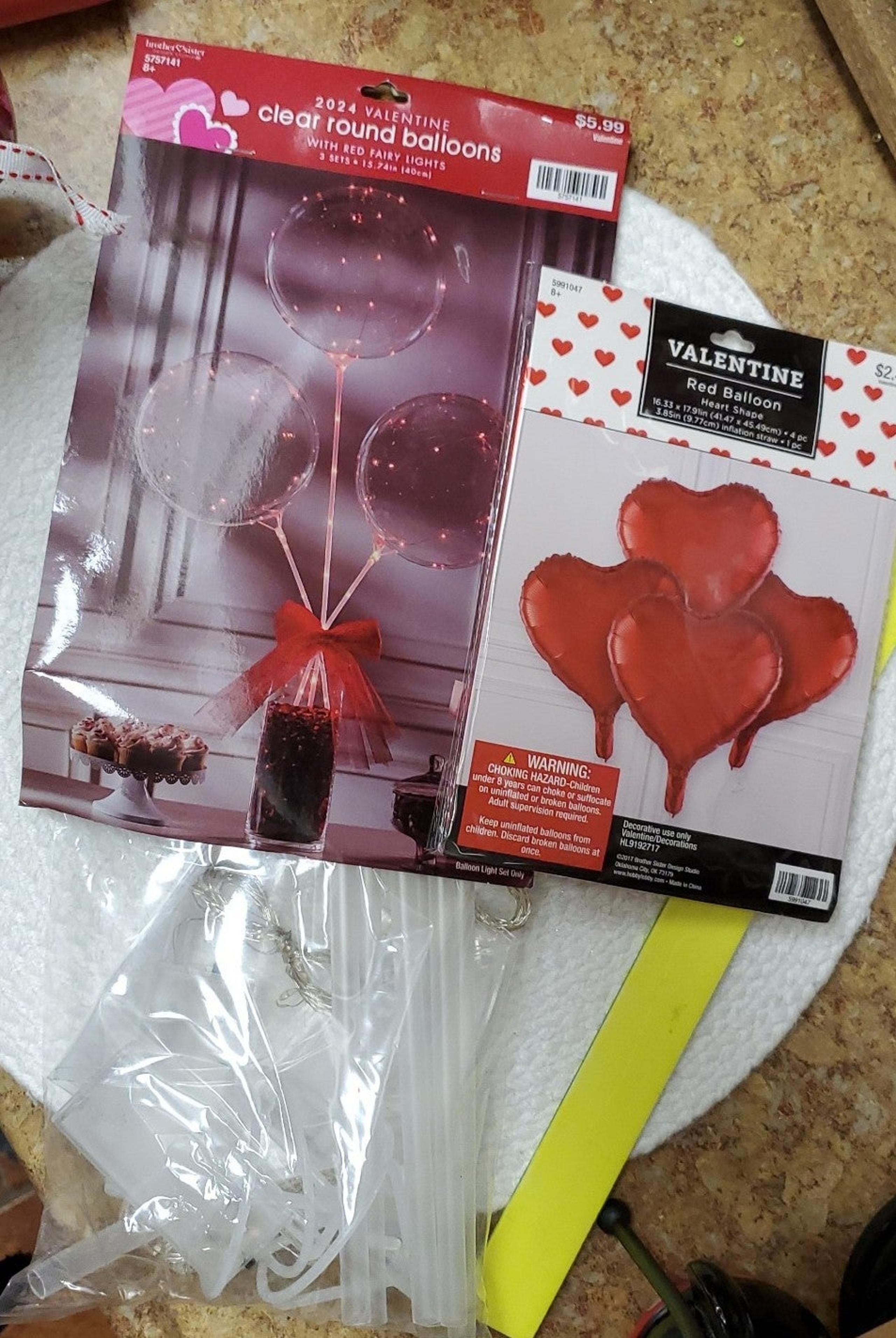 Valentines Day 7 Balloon & fairy light bundle