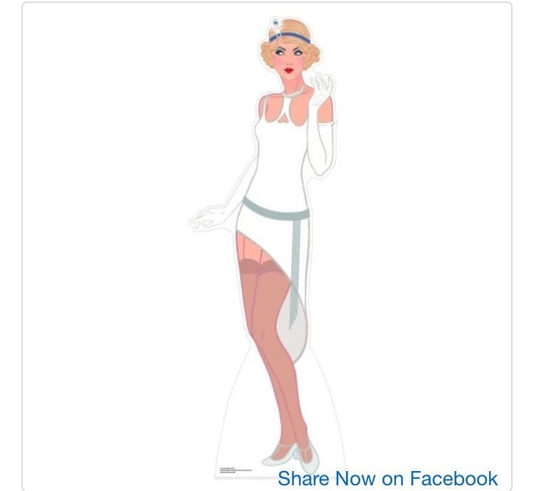 WHITE FLAPPER CARDBOARD CUTOUT FREE SHIP