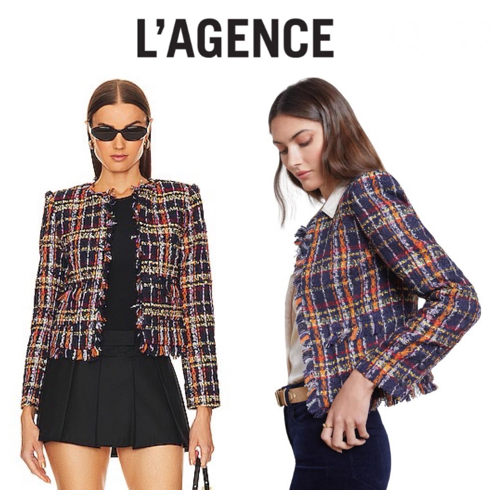 L'agence Angelina Jacket in Midnight Multi Tweed sz 4 NWT 798