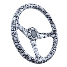 BRAND NEW UNIVERSAL 350MM Skull Graphic Acrylic Deep Dish 6 Holes Steering Wheel