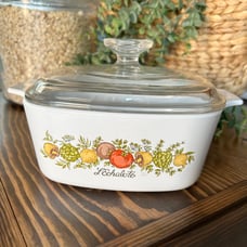 Vintage Corningware Spice of Life L’Echalote 1.5 LiterDish With Glass Lid