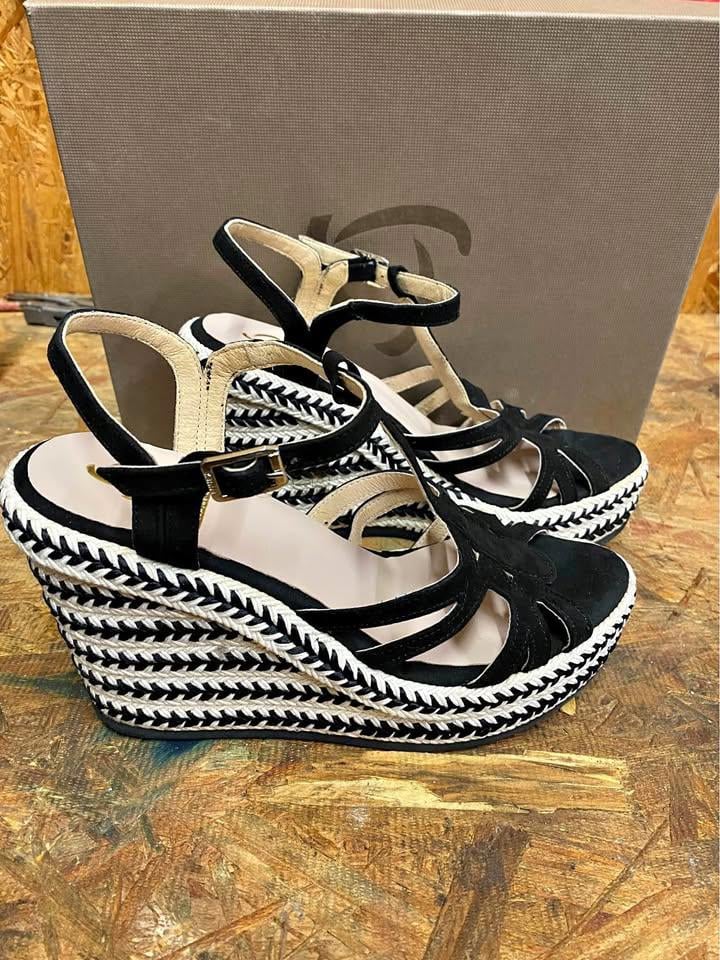 Kanna Black Platform Wedge Sandles | Retail 180 | New | Womens sz 36, 37, 39