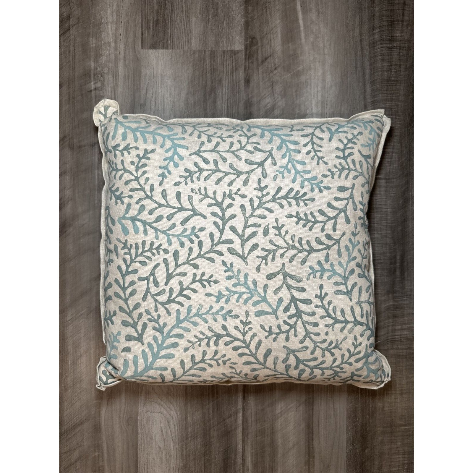 Leaf Vine Throw Pillow with Down Feather Insert - 18x18