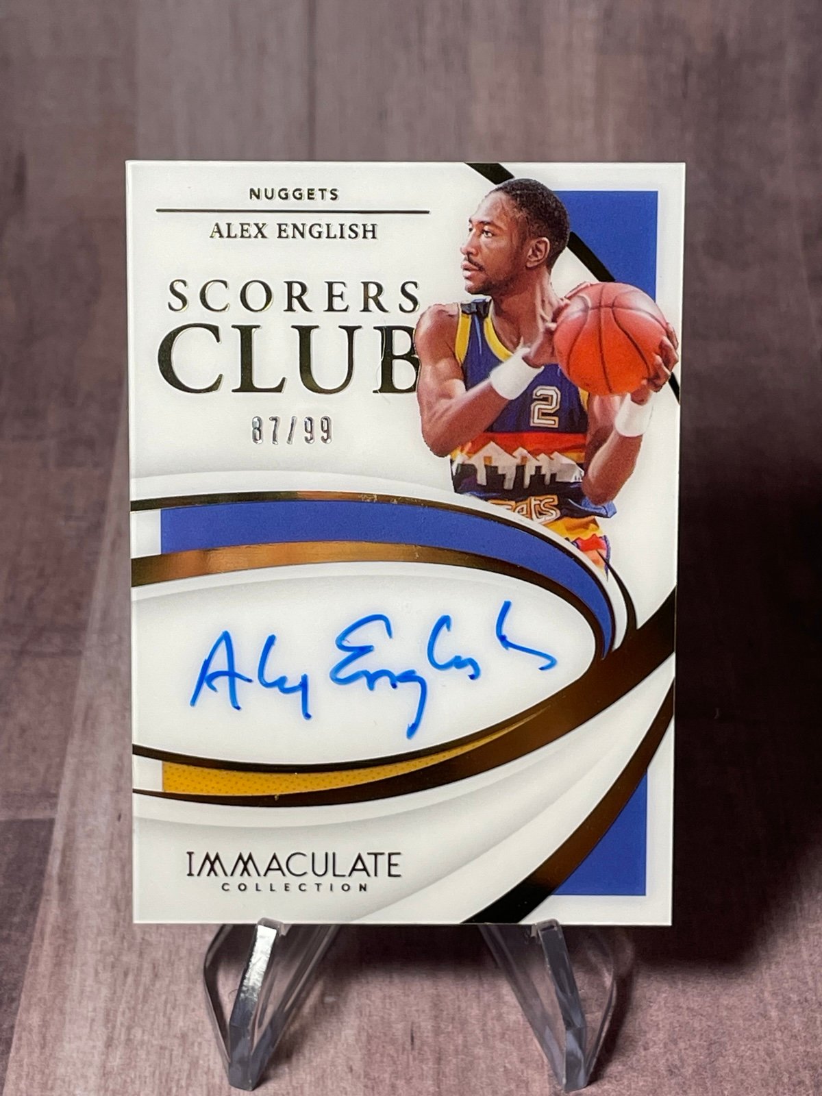 2020-21 Immaculate Alex English Scorers Club On Card Auto /99 Denver Nuggets