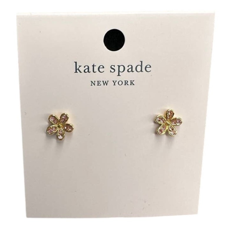 Kate Spade Gleaming Garden Delicate Flower Stud Earrings Light Peach Gold Tone