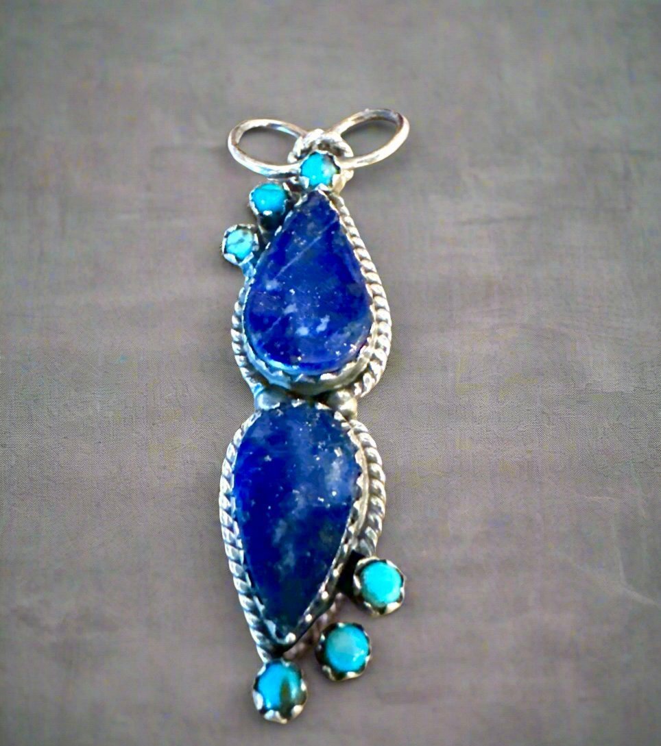 Southwestern Lapis Blue Turquoise Multicolor Cabochon Oval