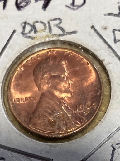 1964 D Lincoln cent full red