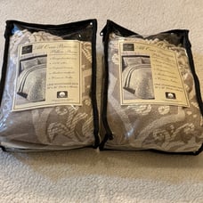 Lamont Home Pillow Shams All Over Brocade Linen Set Of 2 NEW