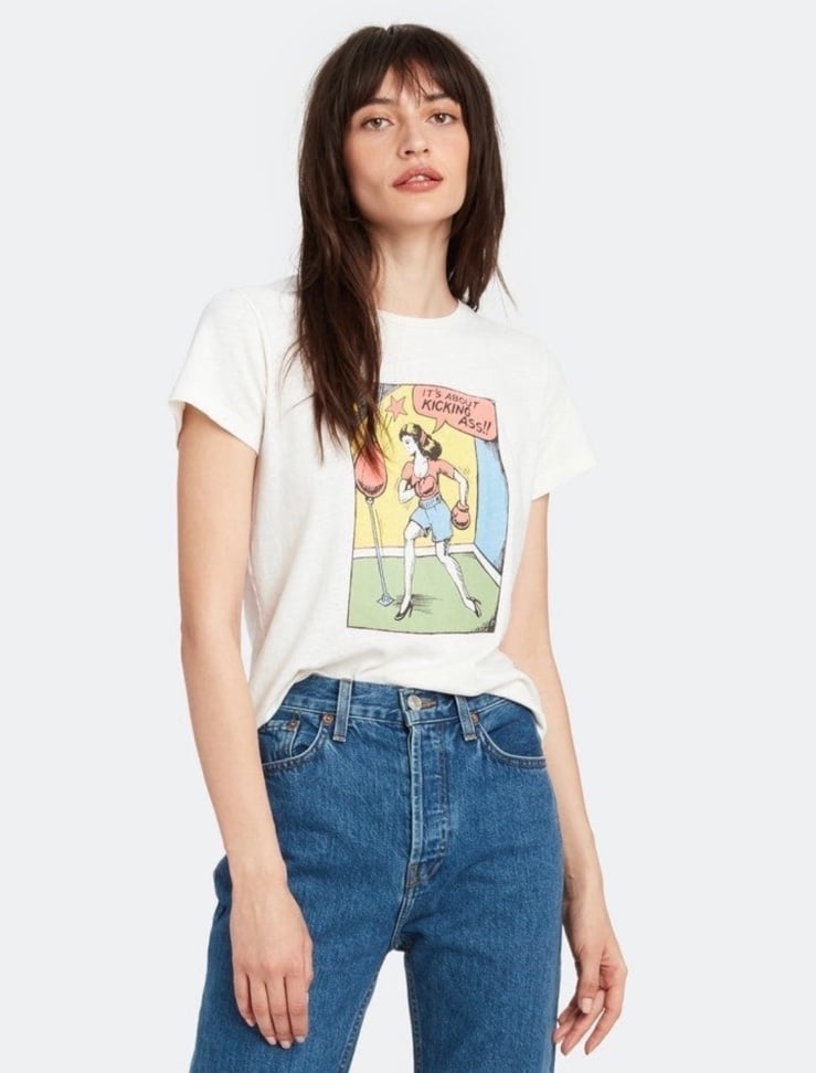 Re/Done Cotton Printed Graphic T Shirt