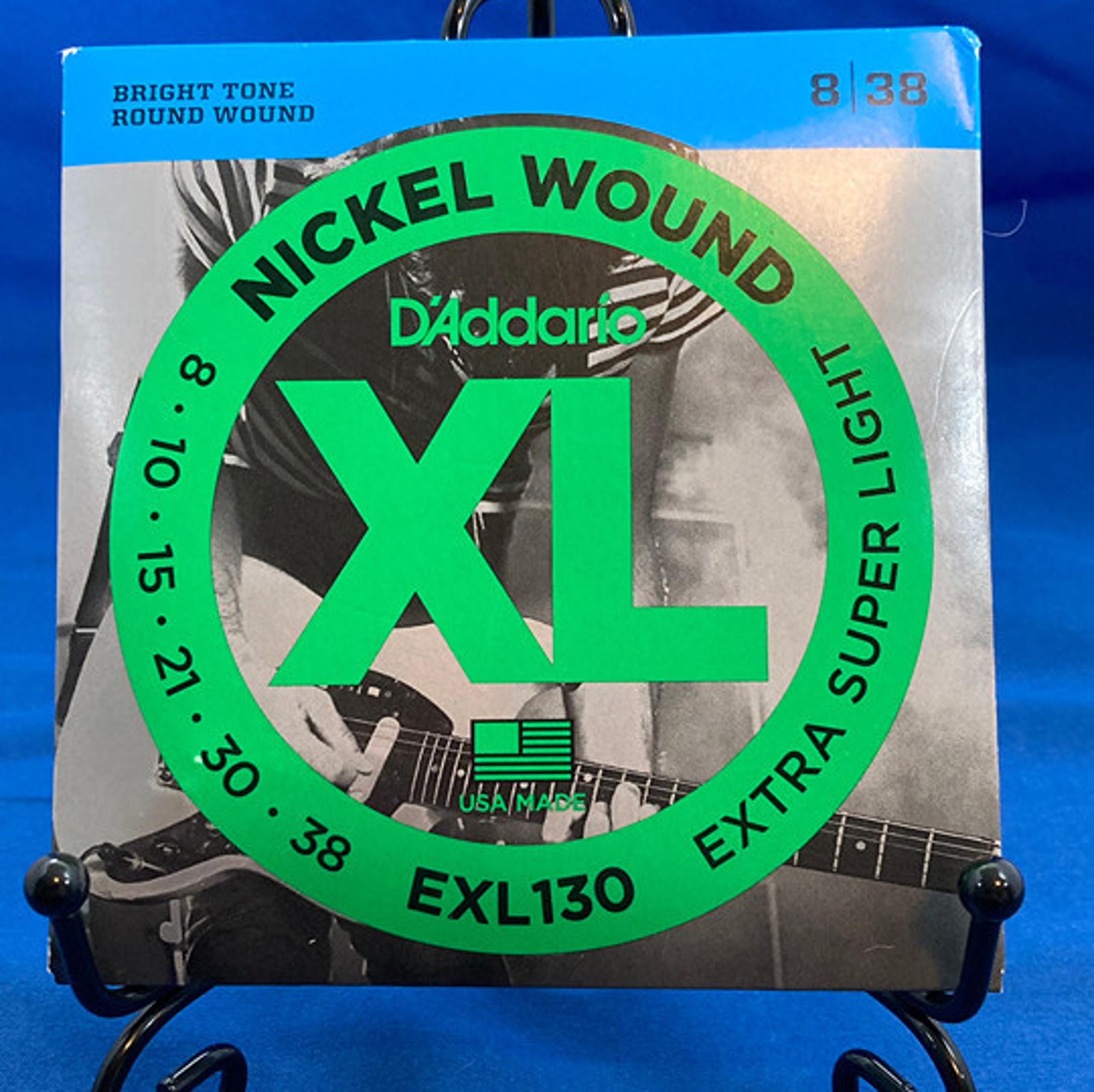 D'Addario EXL130 XL Nickel Electric Guitar Strings 8/38 Extra Super Light