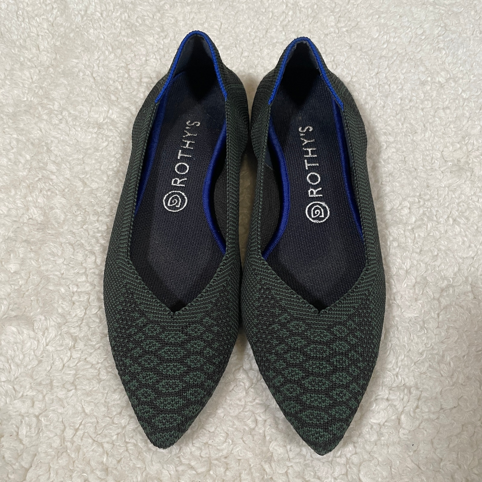 Rothy's The Point Emerald Green Python Ballet Flats Print 9