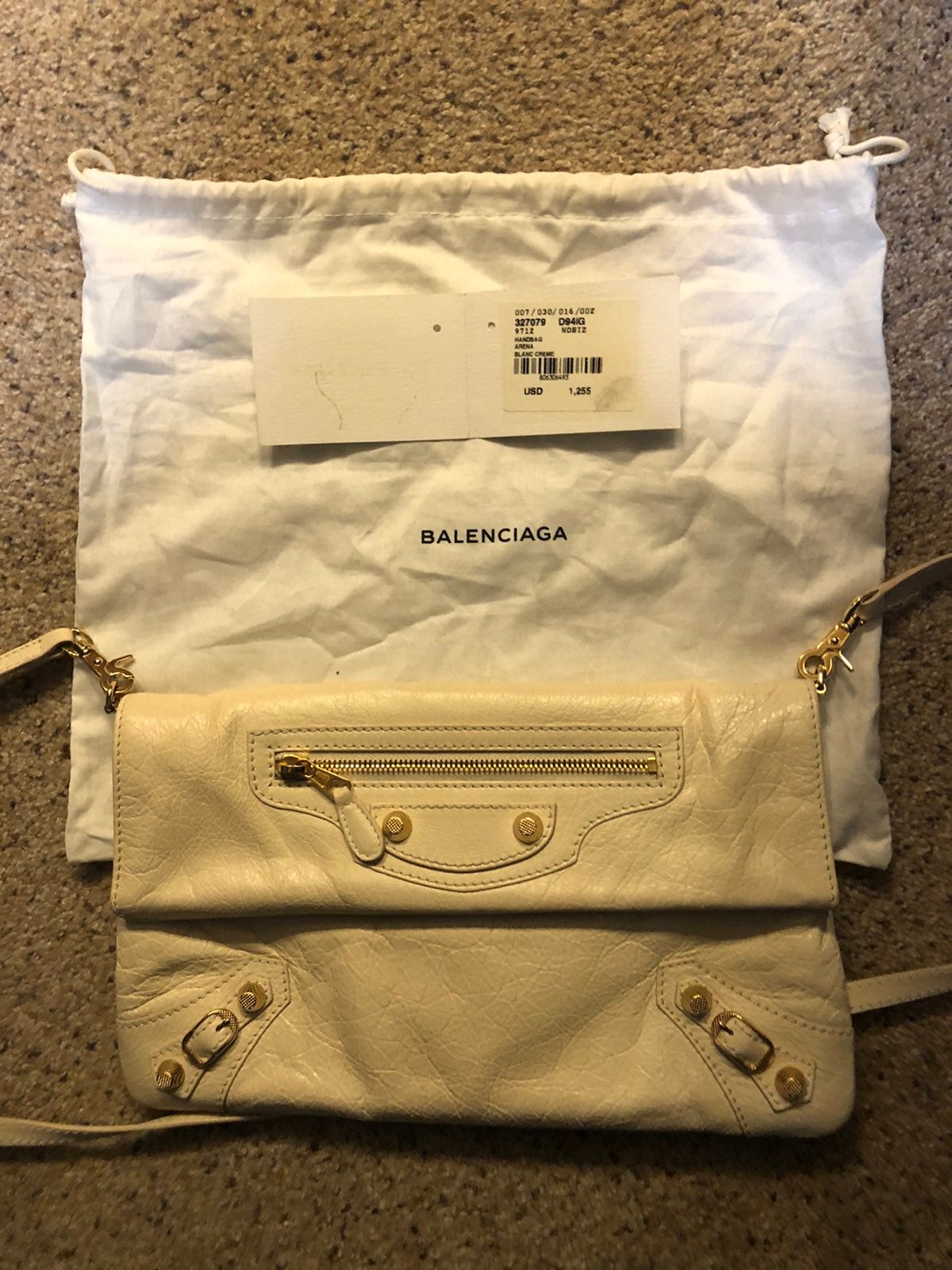 Balenciaga Clutch - off white - like new