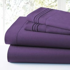QUEEN COOL BAMBOO SOFT SHEET SET PURPLE