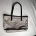 Michael Kors Gray & Black Tote Bag With Zipper & Logo Design