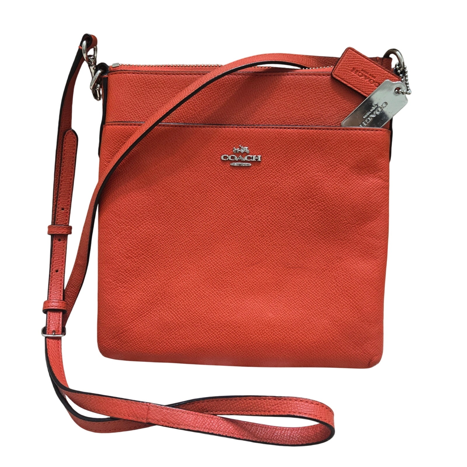 Coach Womens Kitt Crossgrain Crossbody Messenger Bag Orange