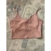 Athleta Womens Pink Karma Powervita Rib Twist Sleeveless Cropped Tank Top Large