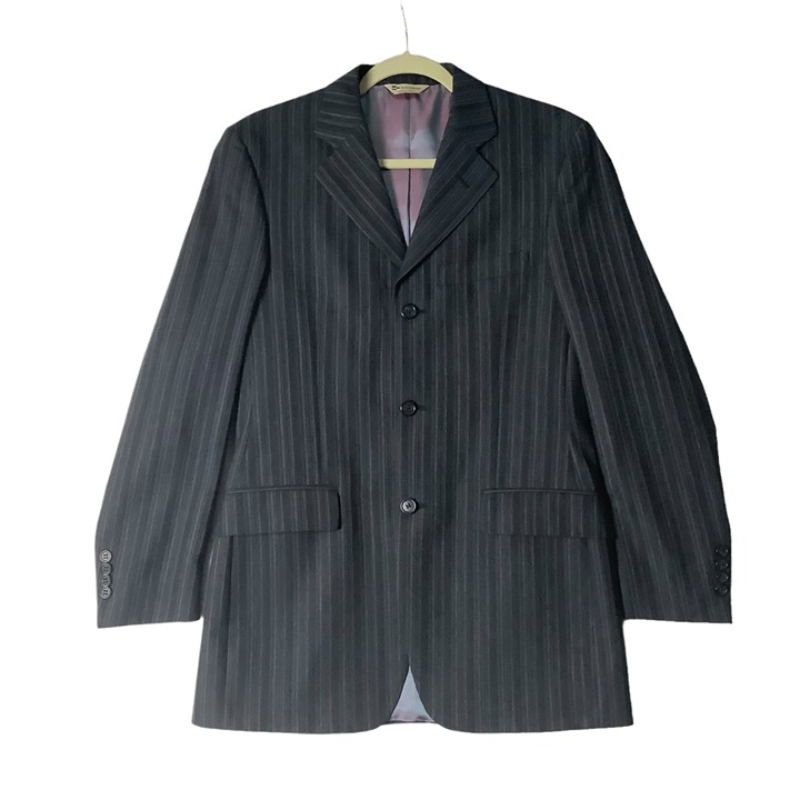 WILKE-RODRIGUEZ Suit Jacket Men 36 Regular 100% Wool Pinstripe 3 Button