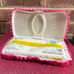 Handmade Designer Inspired Baby Wipe Travel Case Fuchsia Pink/Khaki