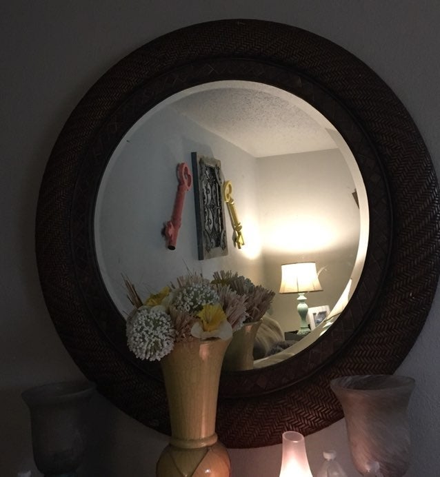 Rattan /Wicker heavy mirror