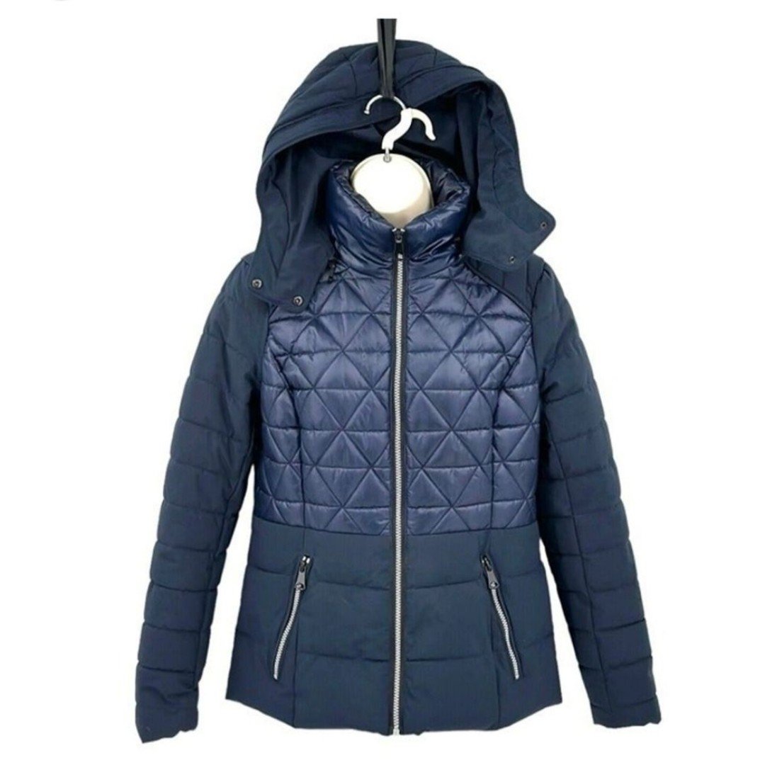 Blue puffer jacket Large detachable Hood Marc New York Large