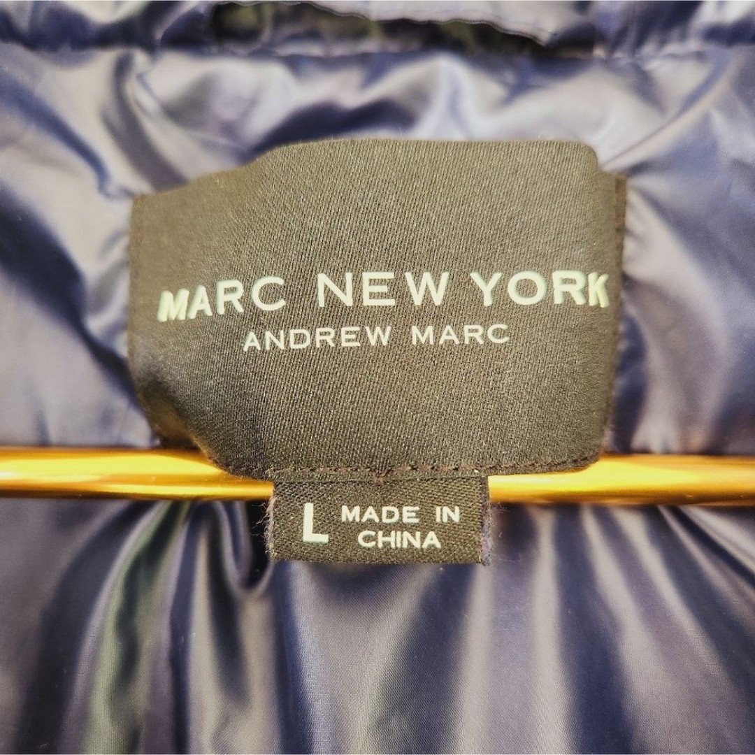 Blue puffer jacket Large detachable Hood Marc New York Large - detail